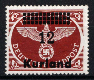 1945 12pf Kurland, German Occupation, Germany (Mi. 4 A x, CV $160, MNH)