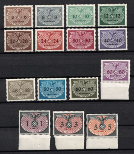 1940 General Government, Germany, Official Stamps (Mi. 1 - 15, Full Set, CV $80, MNH)