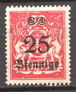 1923 Germany Danzig 25 Pf (CV $130, MNH)