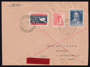 1948 Augsburg - Hochfeld, Estonia, Lithuania, Baltic DP Camp, Displaced Persons Camp, Cover, Courier Mail