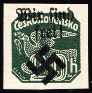 1939 20h Moravia-Ostrava, Bohemia and Moravia, Germany Local Issue (Mi. 38, Type I, Signed, CV $70, MNH)
