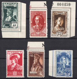 1943 Belgian Flemish Legion, Germany (Margins, Mi. IX - XIV, Full Set, CV $330, MNH)