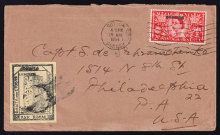 1954 50gr Chelm UDK, German Occupation of Ukraine, Germany, Sutton, Great Britain - Philadelphia, United States