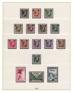 1940 Luxembourg, German Occupation, Germany (Mi. 17 - 32, Full Set, MNH)