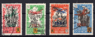 1943 Belgian Flemish Legion, Airmail, Germany (Mi. V - VIII, Canceled, Full Set)