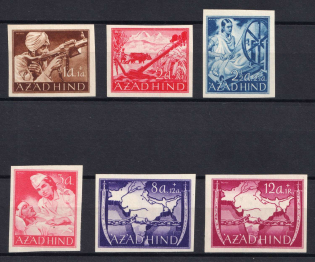 1943 Indian Legion, Germany (Mi. I B - VI B, CV $40, MNH)