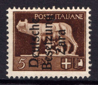 1943 5c Zadar, German Occupation, Germany (Mi. 1, CV $210)