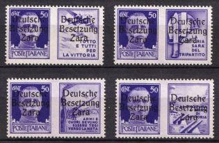 1943 50c Zadar, German Occupation, Germany (Mi. 20 I - 20 IV, Full Set, Signed, CV $360, MNH)