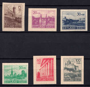 1941 Estonia, German Occupation, Germany (Mi. 4 U - 9 U, Imperforated, Full Set, MNH)