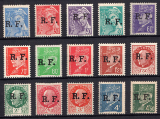 1944 France Liberation Local Overprints 'RF' (MNH)