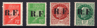 1944 France Liberation Local Overprints 'RF' (Signed, MNH)