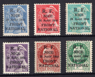 1944 France Liberation Local Overprints 'RF'