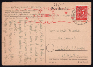 1946 Mittenwald - Italy, DP Camp, Displaced Persons Camp, Postcard, Censorship