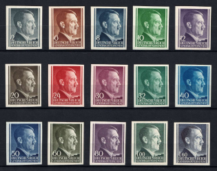 1941-44 General Government, Germany (Mi. 71 U -75 U, 77 U - 81 U, 83 U - 86 U, 88 U, MNH)