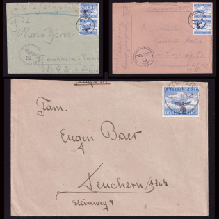 1942-43 Military Mail Fieldpost Feldpost, Germany Airmail, Covers