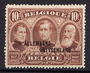 1920 10f Belgian Military Post (Mi. 14 I A, CV $90)
