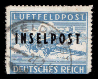 1944 Island Rhodes, Reich Military Mail Fieldpost Feldpost `INSELPOST`, Germany (Mi. 8 B II, Canceled, CV $90)