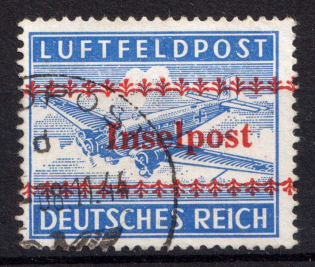 1944 Island Crete, Reich Military Mail Fieldpost Feldpost `INSELPOST`, on Form of Greek Origin, Germany (Mi. 7 A, Signed, CV $460)