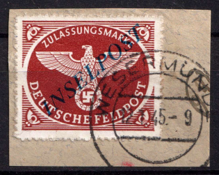 1944 Reich Military Mail Fieldpost Feldpost `INSELPOST`, Germany (Mi. 10 B b I, Canceled, CV $100)