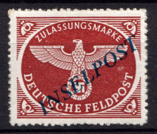 1944 Reich Military Mail Fieldpost Feldpost `INSELPOST`, Germany (Mi. 10 B b I, Signed, CV $70)