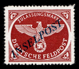 1944 Reich Military Mail Fieldpost Feldpost `INSELPOST`, Germany (Mi. 10 B b I, CV $70)