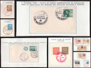 1938 Occupation of Sudetenland, Germany, Stock (Readable Postmarks)