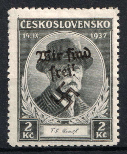 1938 Occupation of Reichenberg, Sudetenland, Local Issue, Germany (Type I, Signed)