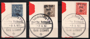 1938 Occupation of Reichenberg, Sudetenland, Local Issue, Germany (Type I, Signed, Canceled)