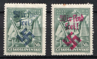 1938 Occupation of Teplitz Schonau, Sudetenland, Local Issue, Germany (Signed)