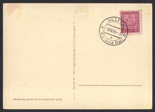 1938 (Oct 9) - Rare postcard showing the acquired territories by the Fuhrer. Cancelled in ULLITZ with the new stamp 'We are free' on Czechoslovak stamp, Occupation of Sudetenland, Germany