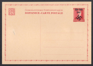 Overprinted postcard in RUMBURG at the beginning of October 1938. Occupation of Sudetenland, Germany