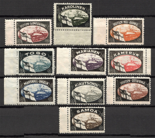 1920 Germany Lost Colonies Propaganda Stamps (MNH)