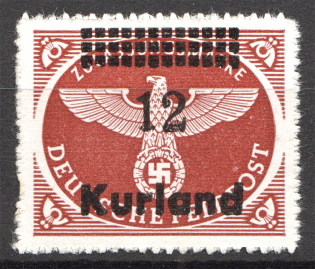 1945 Germany Occupation of Kurland `12` (Rouletting, MNH)