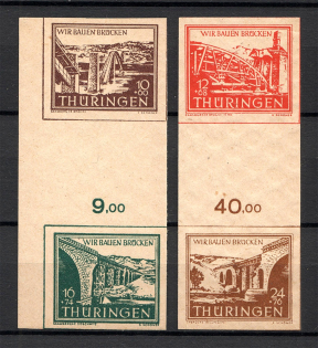 1946 Germany Soviet Zone (Gutter-Pairs, Control Numbers, Full Set, CV $52, MNH)