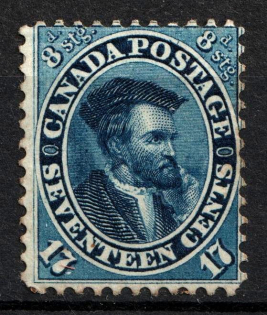 1859 17c British Canada, Canada (SG 42, CV $2,100)