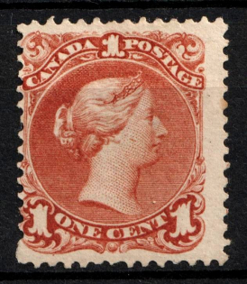 1868-90 1c Canada (SG 47, CV $1,000)
