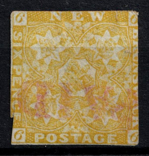 1851-60 6p New Brunswick, Canada (SG 3, Canceled, CV $1,170)