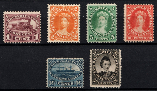 1851-60 New Brunswick, Canada (SG 9, 10, 15, 17 - 19, CV $410)