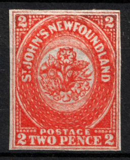 1860 2p Newfoundland, Canada (SG 10, CV $780)