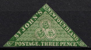 1860 3p Newfoundland, Canada (SG 11, CV $140)