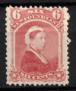 1868-73 6c Newfoundland, Canada (SG 39, CV $25)