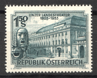 1953 Austria Architecture (CV $20, Full Set, MNH)
