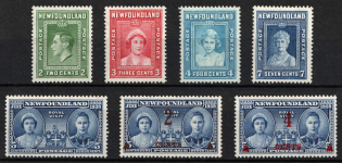 1938-39 Newfoundland, Canada (SG 268 - 271, 272 - 274, CV $30)