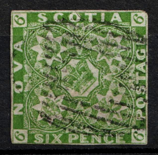 1851-60 6p Nova Scotia, Canada (SG 5, Canceled, CV $850)
