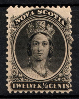 1860-63 12.5c Nova Scotia, Canada (SG 17, CV $50)
