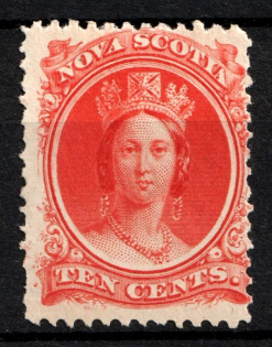 1860-63 10c Nova Scotia, Canada (SG 28, CV $7)