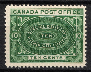 1898-1920 10c Canada, Special Delivery Stamp (SG S3, CV $95)