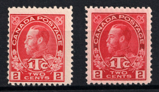 1916 2c Canada (SG 231 - 232, CV $150, MNH)