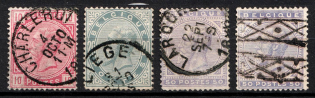 1883 Belgium (Sc. 45 - 46, 48 - 48a, Canceled, CV $50)