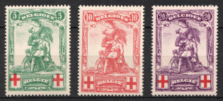 1914 Belgium, Semi-Postal Stamps (Sc. B28 - B30, Full Set, CV $160, MNH)